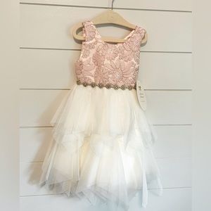 American Princess Dress Pink/White/Gold Accents